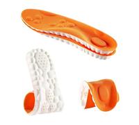 Semelles intérieures 4D Cloud avec amorti doux et respirantes, points de massage pour rester debout, courir, marcher, travailler - Soins des pieds pour un soutien optimal (orange, 37-38)