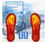 Semelles Intérieures Chauffantes pour Chaussures, Taille 35-46, Semelles Thermiques Lavables et Coupables, Rechargeables à Piles pour L'hiver, la Randonnée et Le Camping(L:40-46)