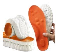 Semelles intérieures de chaussures de Massage 4D, en Latex Super doux, for les pieds, panier de course, Support d'arc, Inserts orthopédiques(A-orange upgrade,37-38(240mm))