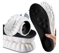 Semelles intérieures de chaussures de Massage 4D, en Latex Super doux, for les pieds, panier de course, Support d'arc, Inserts orthopédiques(A-black upgrade,45-46(280mm))