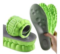 Semelles intérieures de chaussures de Massage 4D, en Latex Super doux, for les pieds, panier de course, Support d'arc, Inserts orthopédiques(A-green upgrade,41-42(260mm))