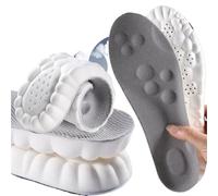 Semelles intérieures de chaussures de Massage 4D, en Latex Super doux, for les pieds, panier de course, Support d'arc, Inserts orthopédiques(A-grey upgrade,41-42(260mm))
