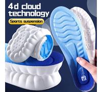 Semelles intérieures de sport pour chaussures, technologie Cloud 4D, semelle en PU, coussin d'absorption des chocs doux et respirant, semelles orthopédiques de course Jaune