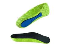 Semelles intérieures en mousse à mémoire de forme pour homme et femme - Pour pieds plats - Soulève le talon - Pour baskets - Vert - 1,5 cm