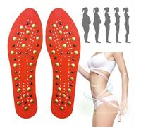 Semelles Magnétiques De Massage, Semelles Magnetique D'acupression Aimanté Semelles De Massage Confortable pour Hommes Femmes, Favorisent La Circulation Sanguine,Red