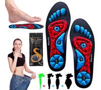 Semelles magnétiques originales - Semelles minceur - Semelles magnétiques pour chaussures d'acupuncture 2025 - Semelles orthopédiques pour homme et femme - Rouge - Taille L (44 à 47)