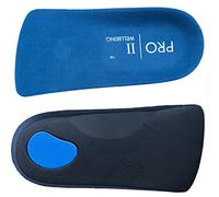 Semelles orthopédiques 3/4 avec soutien de la voûte plantaire et talon coupelle, pieds plats, (UK 11 EU 46)