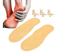 Semelles orthopédiques en cuir, semelles pleine longueur Semelle orthopédique de soutien de la voûte plantaire Anti-dérapant respirant Correction du pied Semelle intérieure de soutien de la(37-38)