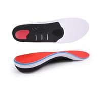 Semelles orthopédiques for soulager la fasciite plantaire et les douleurs aux pieds plats - Semelles de sport à soutien de la voûte plantaire élevé for hommes et femmes(White-red,EU(44-45)-290MM)
