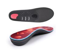 Semelles orthopédiques for soulager la fasciite plantaire et les douleurs aux pieds plats - Semelles de sport à soutien de la voûte plantaire élevé for hommes et femmes(Black-red,EU(38-39)-250MM)