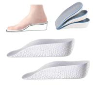 Semelles orthopédiques respirantes avec soutien de la voûte plantaire et coussinets augmentant la hauteur - Pour homme et femme - Gris - 15 x 6,8 x 2,5 cm