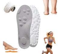 Semelles Orthopédiques - Solzz, Intérieure élastique 4D Semelle Intérieure En Mousse à Mémoire De Forme Pour Hommes Et Femmes, S'adaptent à Toutes Les Chaussures (Gris,45-46)