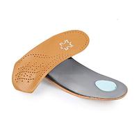 Semelles Orthopédiques Support de Voûte Plantaire 3/7 Fasciite Plantaire Inserts Métatarsal Coussin de Talon Cuir Mince pour Pieds Plats Semi-rigide Pied Arche Marche 39-40