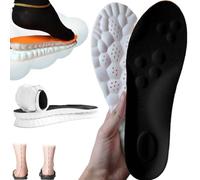 Semelles pour femmes et hommes, 2025 New 4D Cloud Soles pour femmes stepprs de massage, coupe ultra confortable semelles avec soutien de la voûte plantaire (noir, hommes 6,5-7,5/femmes 8-9)