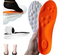 Semelles pour femmes et hommes, 2025 New 4D Cloud Soles pour femmes stepprs de massage, garniture ultra confortable pour s'adapter aux semelles avec soutien de la voûte plantaire (orange, hommes 8-8,5