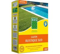 Semence de gazon - BHS - Gazon Rustique Sud - 1kg, 40 m². Résistant aux conditions sèches grâce à la fétuque élevée.