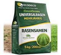 Semences de Gazon Universel 5 kg pour 200 m² | Graines de Gazon d'ombre avec 85 % de ray-grass - Régénération Rapide pour Gazon Sec, Sport et Jeux