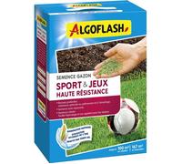 Semences gazon Sports & jeux - Haute résistance - 2 5 kg - Jusqu'à 100 m² création / jusqu'à 167 m² rénovation - ALGOFLASH