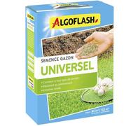 Semences gazon Universel - Résistant au piétinement - 2 kg - Jusqu'à 80m² création / Jusqu'à 133m² rénovation - ALGOFLASH