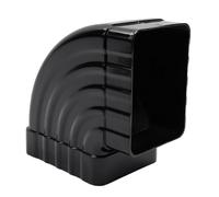 Semetall Coude de descente à 90 degrés, connecteur coudé de sortie latérale 90 × 120 mm, raccord de tuyau d'angle de gouttière en alliage d'aluminium, noir, 1 pièce