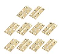 Semetall Lot de 10 charnières de porte dorées en laiton massif de 5,1 cm avec vis pour porte, meubles, placard, boîte (50 mm x 30 mm)