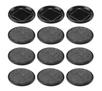 Semetall Lot de 12 patins de meubles noirs 61 mm pour planchers en bois dur, protections de sol de meubles, dessous de moquette ronde