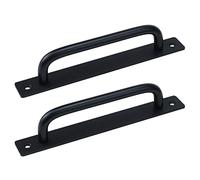 Semetall Lot de 2 Poignées Meuble de Portail de 17,8 cm avec Plaque - Trou Central de 12,7 cm - Pour Tiroirs de Commode, Armoires, Cuisine, Armoire - Noir