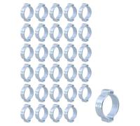 Semetall Lot de 30 colliers de serrage à double oreille en acier galvanisé pour raccord de tuyau de 15 à 18 mm, argenté