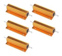 Semetall Lot de 5 résistances à bobine métallique 100 W 1 Ohm 5 % de résistance Boîtier en aluminium Résistance en aluminium Boîtier en métal Boîtier en métal Résistance