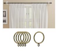 Semetall Lot de 50 anneaux de rideau en bronze avec œillets - Diamètre intérieur de 3,8 cm - Convient aux tringles jusqu'à 3,1 cm - Pour rideaux plissés