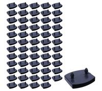 Semetall Lot de 60 cache-sommiers de rechange en plastique pour lattes de lit - 54 mm x 10 mm - Noir