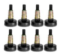 Semetall Lot de 8 pieds de nivellement réglables pour tables, chaises, armoires, base de 3,5 cm de diamètre avec patins en feutre, filetage 3/8"-16, noir
