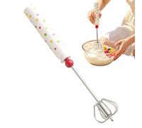 Semi Automatic Whisk - Push Mechanical Blender, Self Turning Agitator Manual Hand | Mixer Batter Stirrer Spring Action Whip Press Rotary Non-Slip Handle Frother Egg Beater For Drink Cream