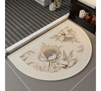 Semi-Circulaire Tapis Décoratif Antiderapant, Tapis Salle de Bain Doux, Absorbant l'eau, Cuisine, Séchage Rapide Lavable，Tapis d'alimentation(D,45x70cm)