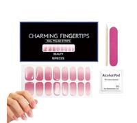 Semi Cured Gel Nail Strips - Long Lasting Soft Adhesive Decals, Nail Polishing Strips Manicure Appliques Polymer Overlays | Lacquer Wraps for Women Dashing Spring Summer Birthday Valentine Wedding