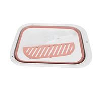 Semi Enclosed Foldable Cat Litter Box, Splash Proof Kitten Toilet with Detachable Pedal and Litter Scoop, Space Saving Foldable Cat Potty Pan for Indoor Cats and Small Pets Made of (Roseate)