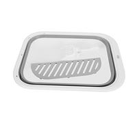 Semi Enclosed Foldable Cat Litter Box, Splash Proof Kitten Toilet with Detachable Pedal and Scoop, Space Saving Foldable Cat Potty Pan for Indoor Cats and Small Pets (Grise)