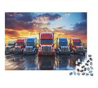 Semi-Lorries 1000 Pièces Jigsaw Puzzles Recycled American Truck Puzzle for Elderly Puzzle Accessoires de Jeu for Family and Friends Birthdays Great Gift 52x38cm/1000pcs