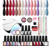 Semi-Permanent Complete Nail Polish Kit, 15 Colours With Nail Lamp 36w U V Starter Kit Basic Tools For Manicure Gift For Women