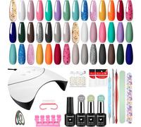 Semi-Permanent Complete Nail Polish Kit, 21 Colours Semi Permanent Starter Kit, U V Gel Nail Kit Complete With Manicure Tools, Gifts For Women
