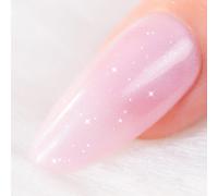 Semi-Permanent Gel Polish, Uv Led Soak Off Nude Pink Glitter Gel Nail Polish, 7ml Neutral Color Glitter Gel Nail Polish, Diamond Nail Polish (Nu11)