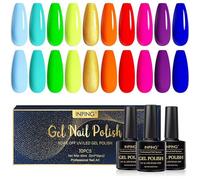 Semi-Permanent Nail Polish, 10 Colours, Neon Blue, Pink, Orange, Red, Yellow, Green, Gold, Glitter UV LED Gel Nail VERNIS A ONGLES