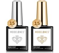 Semi-Permanent Nail Polish, 2 X 15 Ml Base And Top Coat Uv Gel Semi-Permanent No Wipe Top Coat And Base Coat For Nail Polish Manicure Kit Long Lasting Shiny
