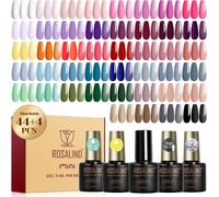 Semi-Permanent Nail Polish, 48 Pieces White Pink Purple Yellow Orange Red Colours Gel Polish Blue Grey Green Brown Black, Soak-Off Mini Uv/Led Nail Polish Semi-Permanent Manicure Kit