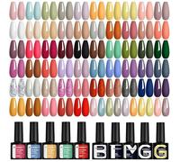Semi-Permanent Nail Polish 55 Colours U V Semi-Permanent Gel Polish with 1 Base Coat 4 Top Coat Shiny Matt and Glit VERNIS A ONGLES