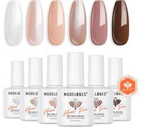 Semi-Permanent Nail Polish, Pink Glitter Brown 6 Colours Uv Gel Polish Semi-Permanent No Hema Soak Off Full Nail Polish For Gel Nail Manicure Nail Art Diy Home