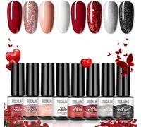 Semi-Permanent Nail Polish Red Black White Nude 8 Colours Mini Semi-Permanent Gel Nail Polish Soak Off Gel Nail Polish Valentine French Manicure
