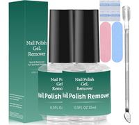 Semi-Permanent Nail Polish Remover Set Of 2 Magic Remover Semi-Permanent 15 Ml With Nail File & Cuticle Push Gel Polish Quickly In 3-5 Minutes, Protects And Does Not Injure Nails
