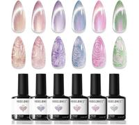 Semi-Permanent Nail Polish, UV Gel Polish Semi-Permanent Glitter, Pink, Nude, Blue, Purple, Green, 6 Colour Nail Po VERNIS A ONGLES