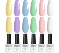 Semi-Permanent Nail Polish, Uv Gel Polish Semi-Permanent Pastel 6 Colours, Pink, White, Yellow, Blue, Green, Purple, Macaroon, Nail Polish Soak Off Uv/Led Semi-Permanent Manicure